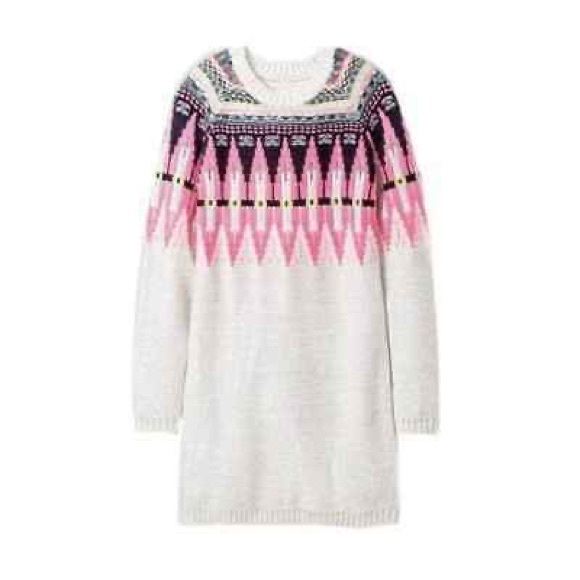 Cat & Jack Girl’s Sweater Dress Grey/Pink - Picture 3 of 4